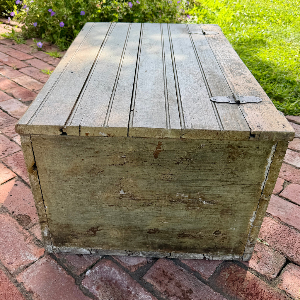 Rustic Green Painted Blanket Box