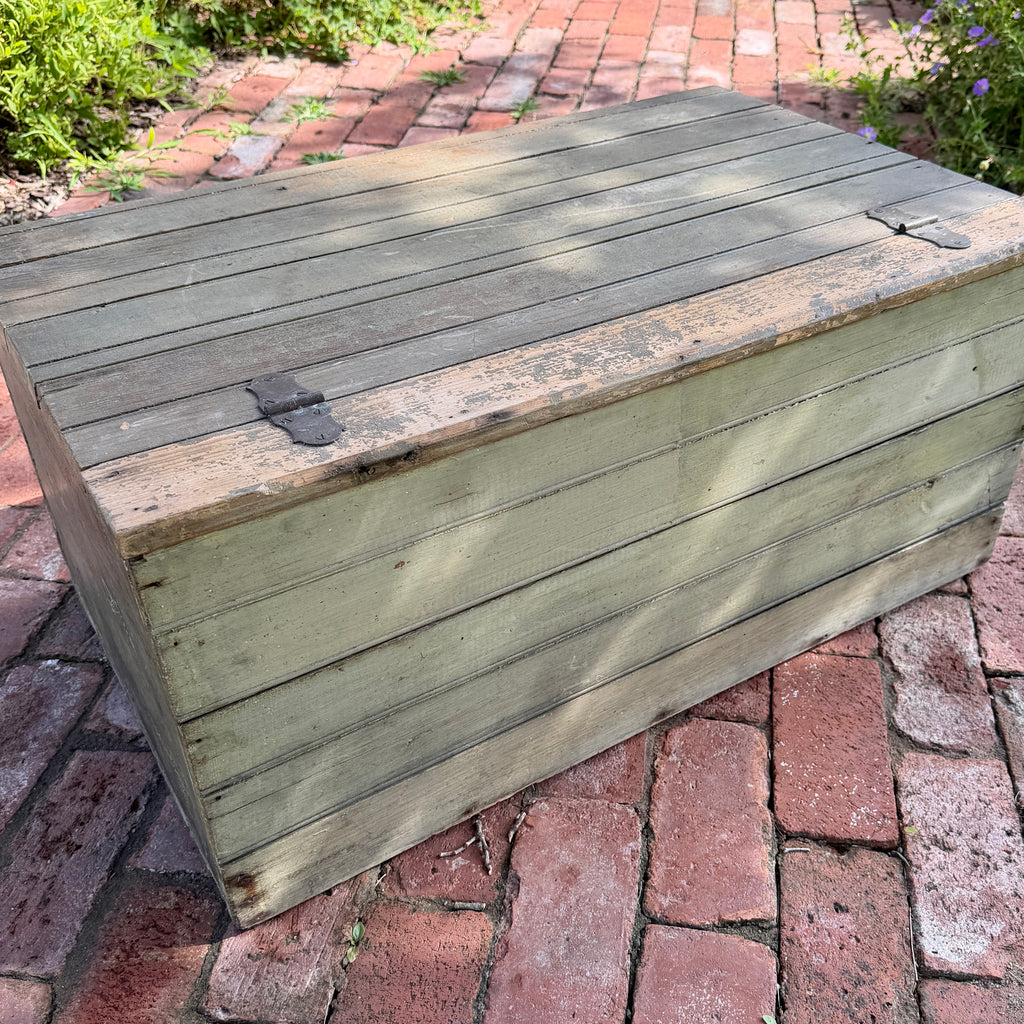 Rustic Green Painted Blanket Box