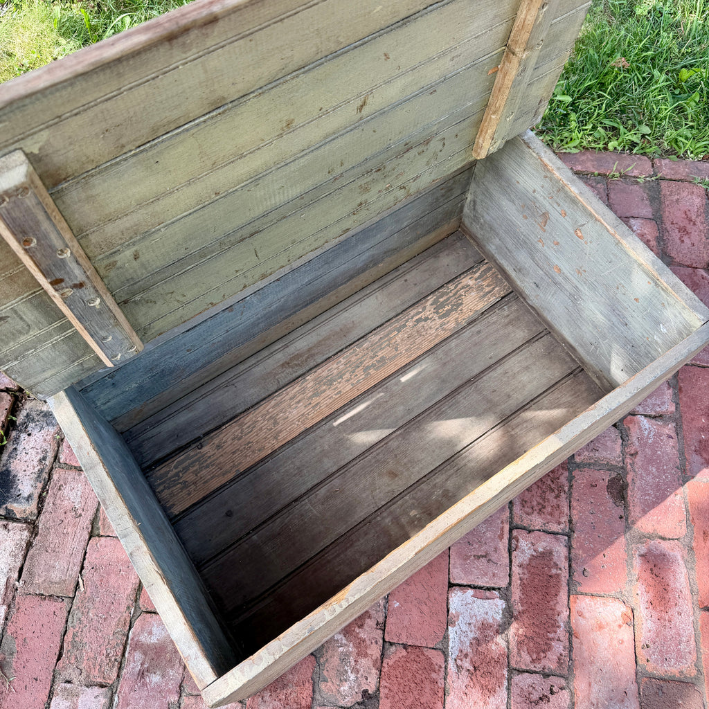 Rustic Green Painted Blanket Box
