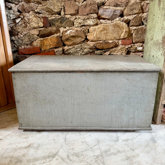 Antique American Gray Blanket Box