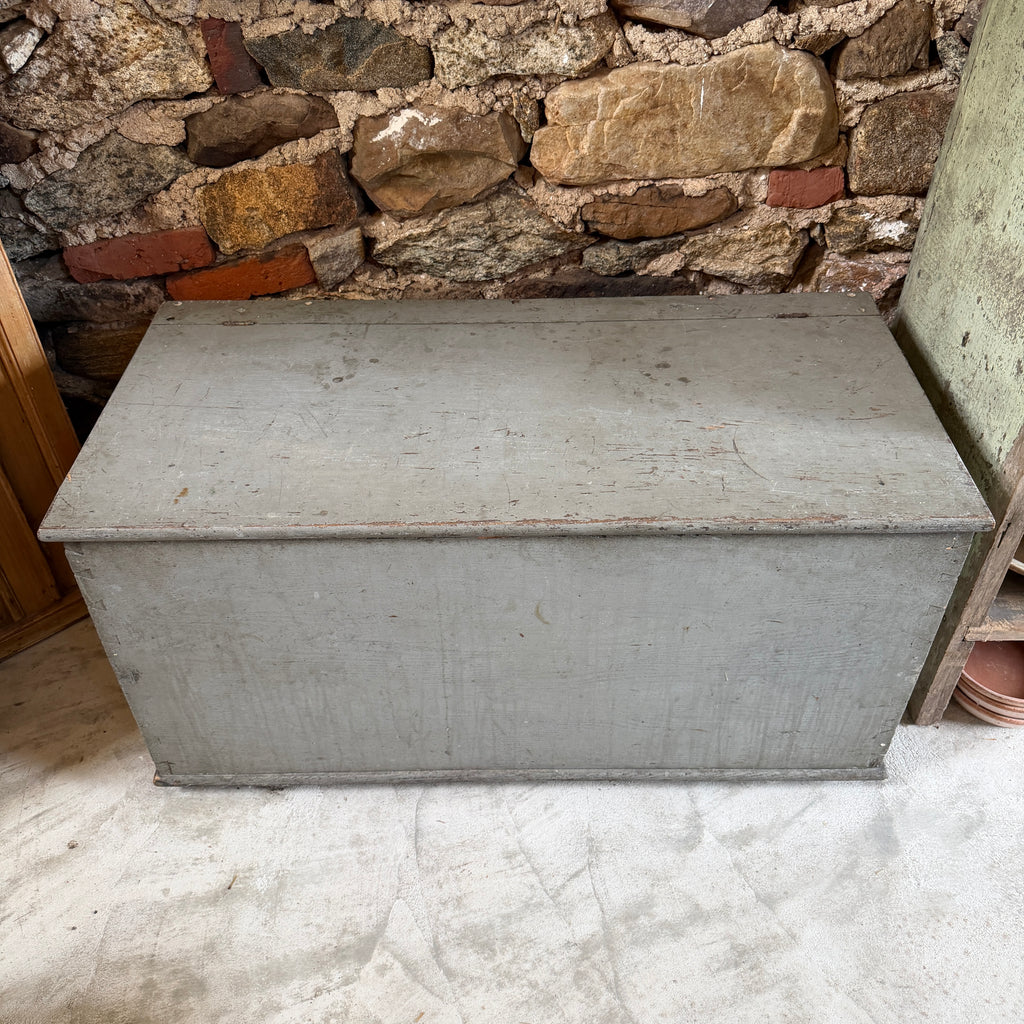 Antique American Gray Blanket Box