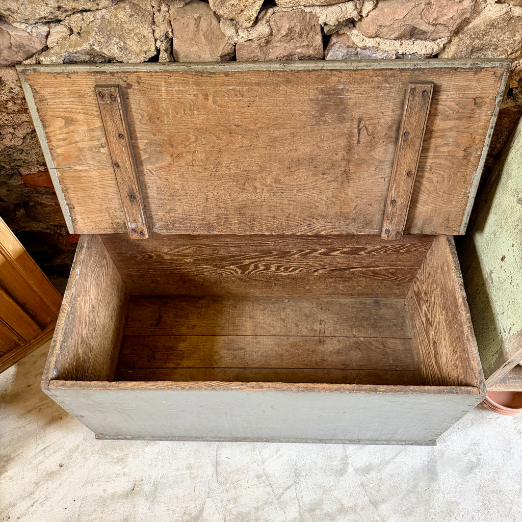 Antique American Gray Blanket Box