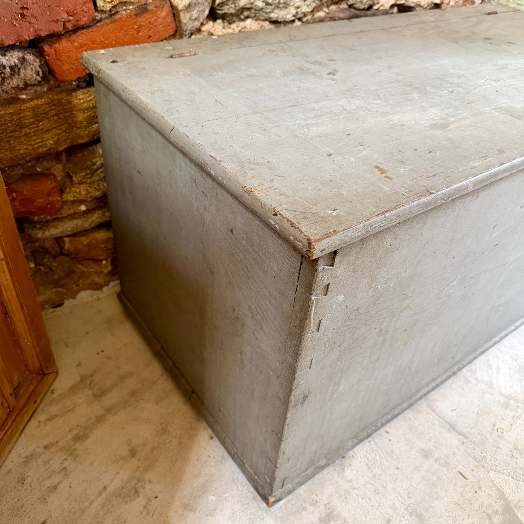 Antique American Gray Blanket Box