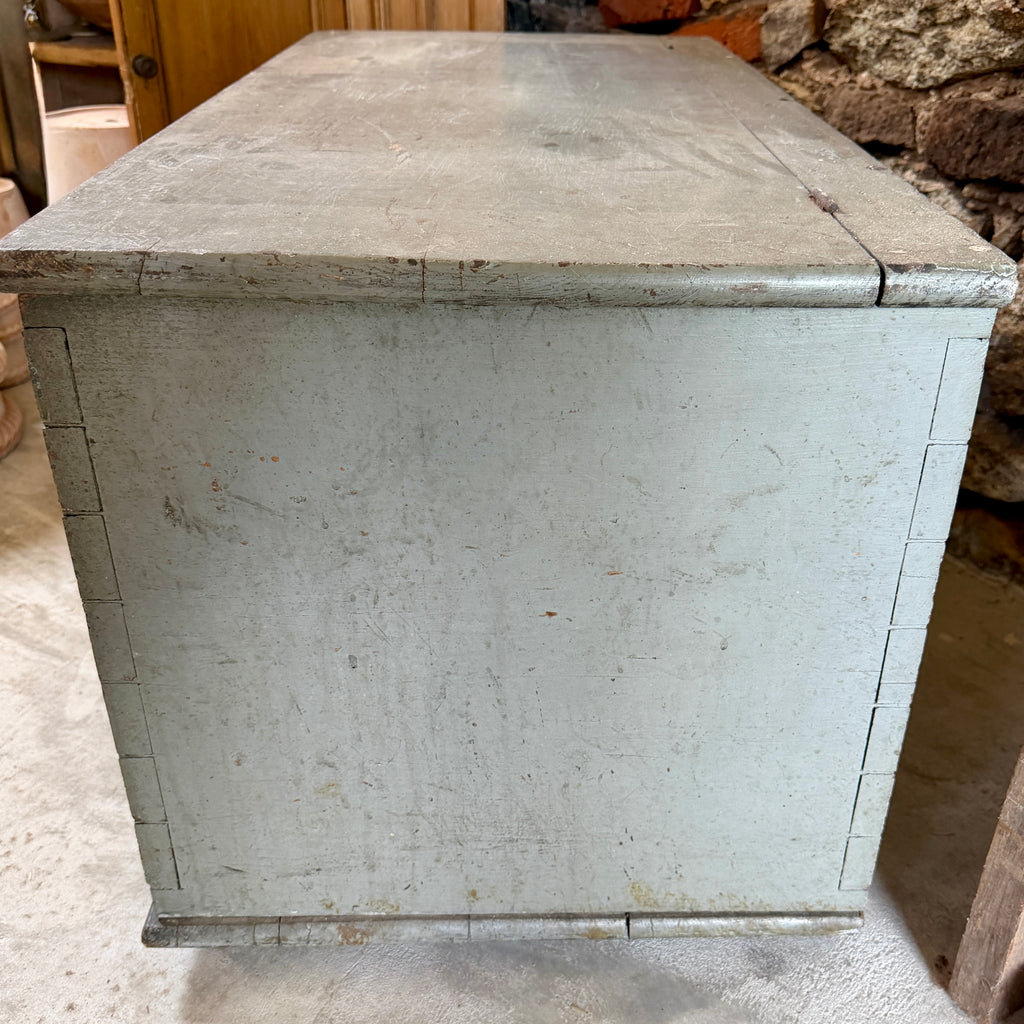 Antique American Gray Blanket Box