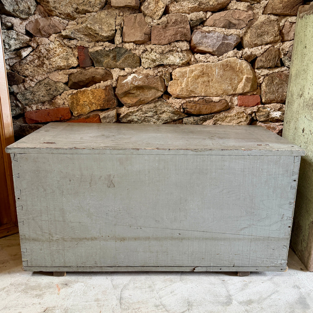 Antique American Gray Blanket Box