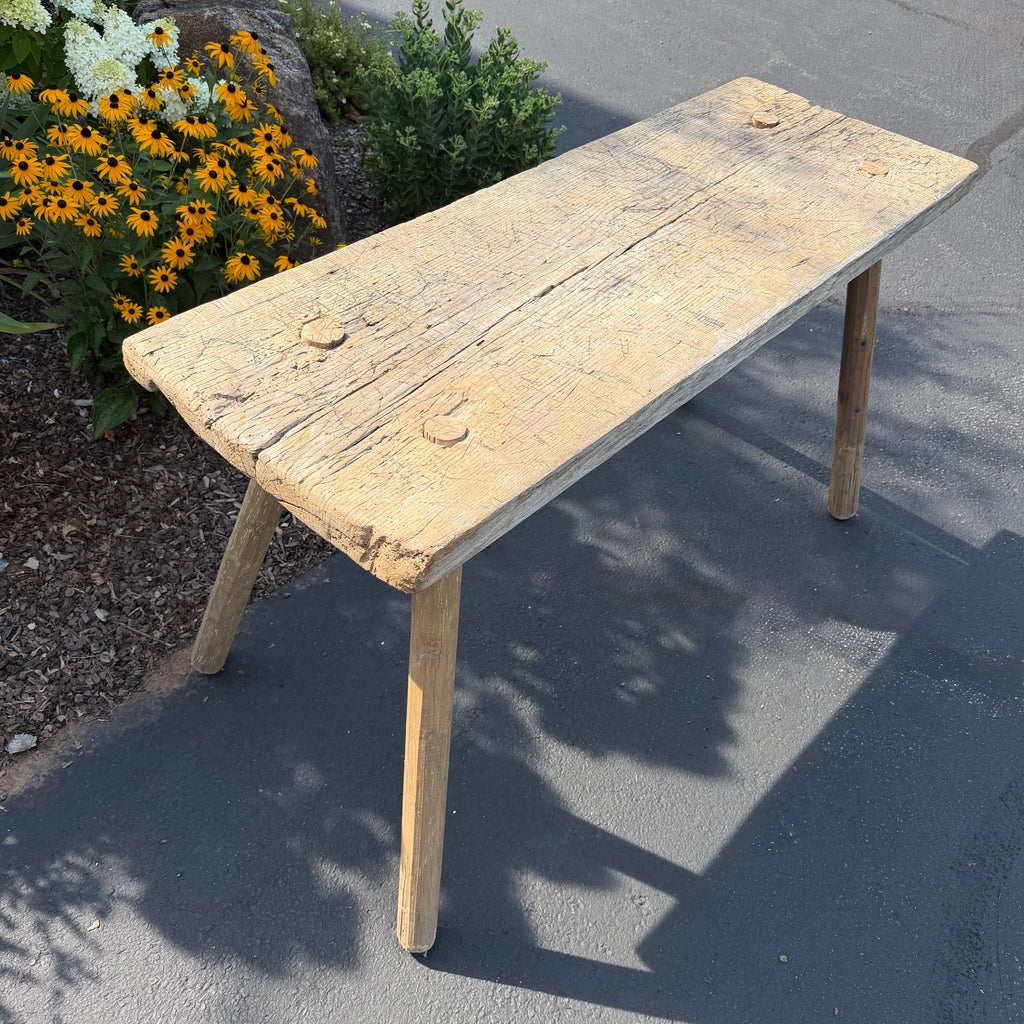 Primitive Oak Pig Bench