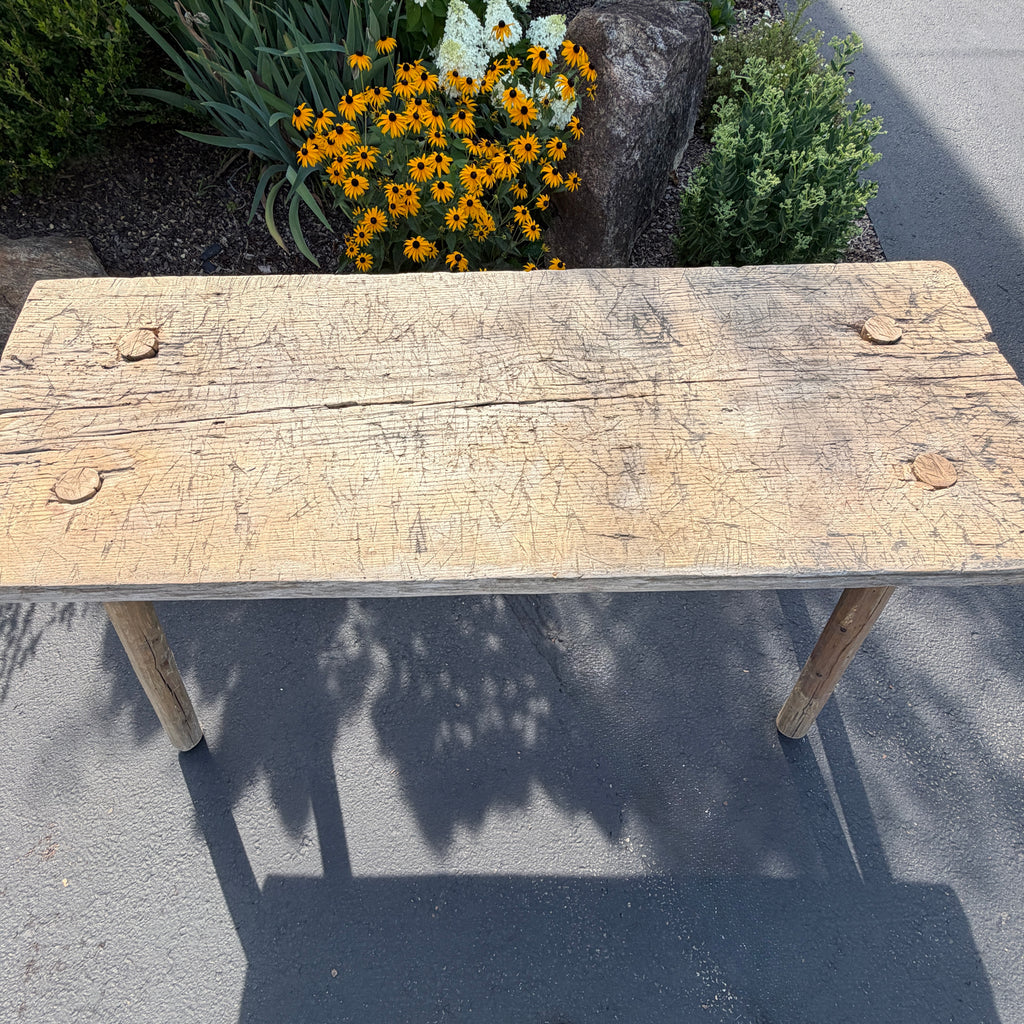 Primitive Oak Pig Bench