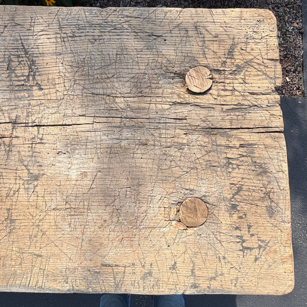 Primitive Oak Pig Bench