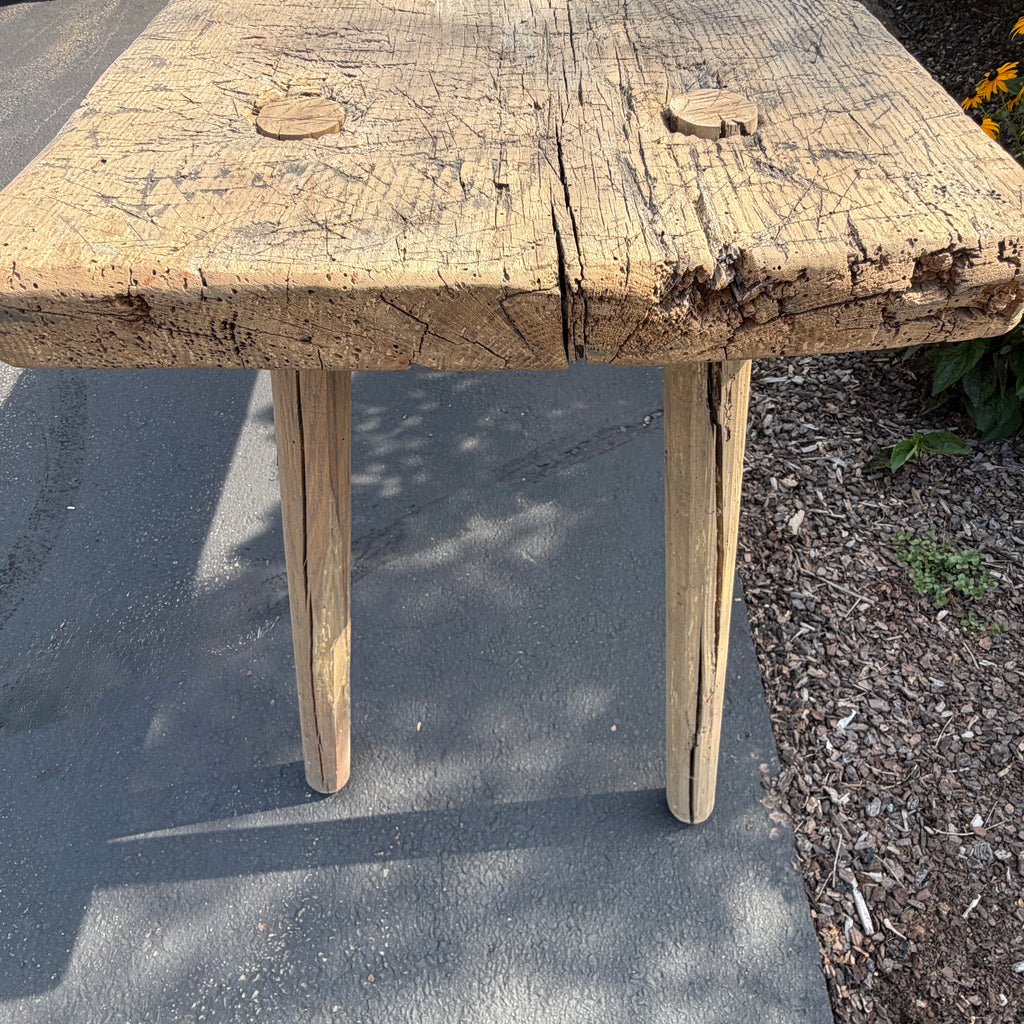 Primitive Oak Pig Bench