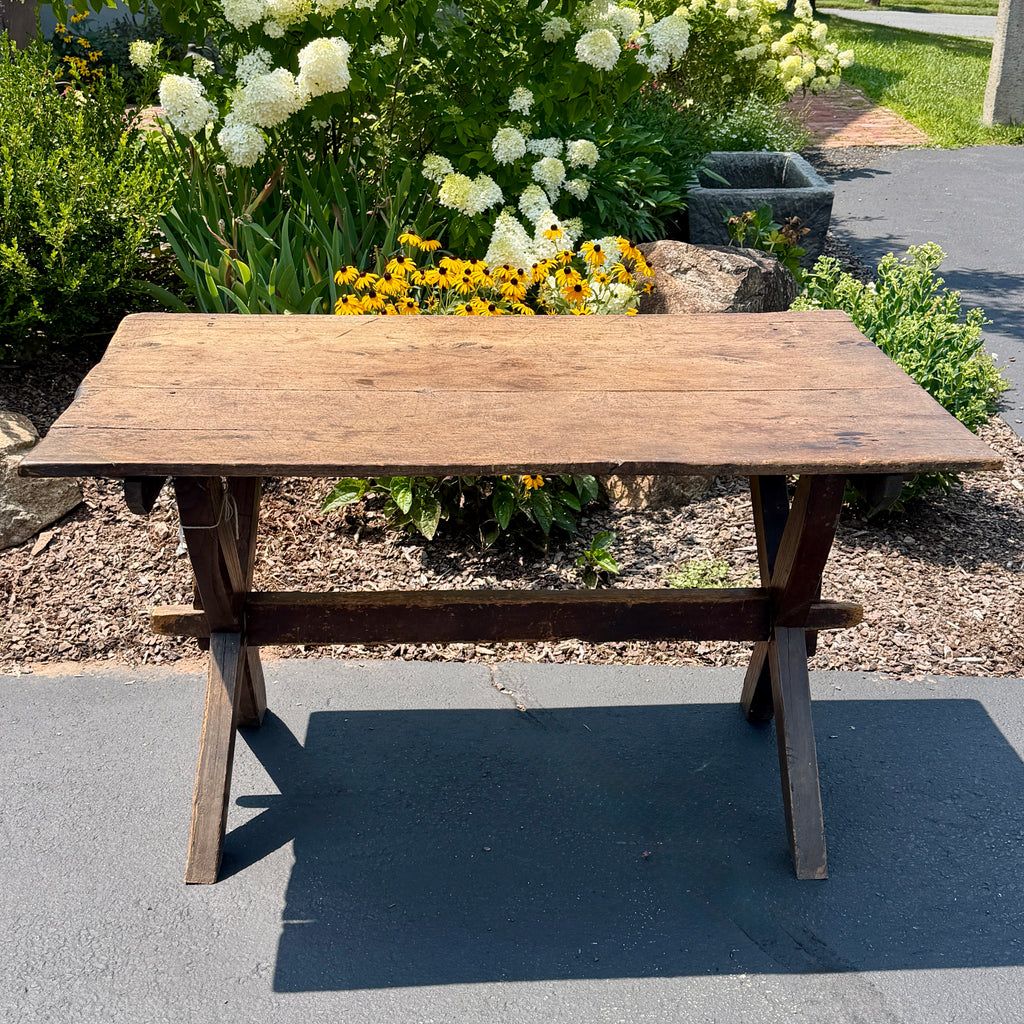19th C Pine Sawbuck Table