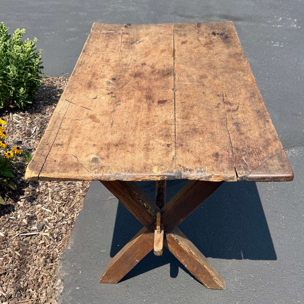 19th C Pine Sawbuck Table