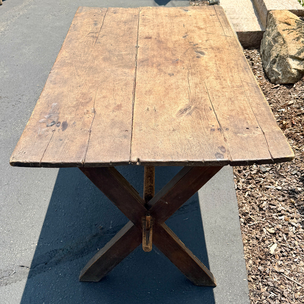 19th C Pine Sawbuck Table