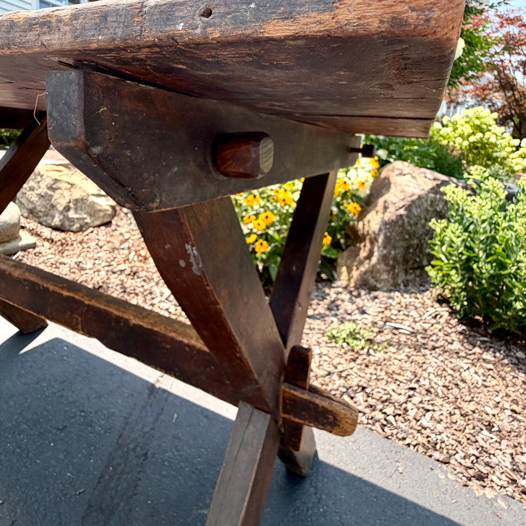 19th C Pine Sawbuck Table