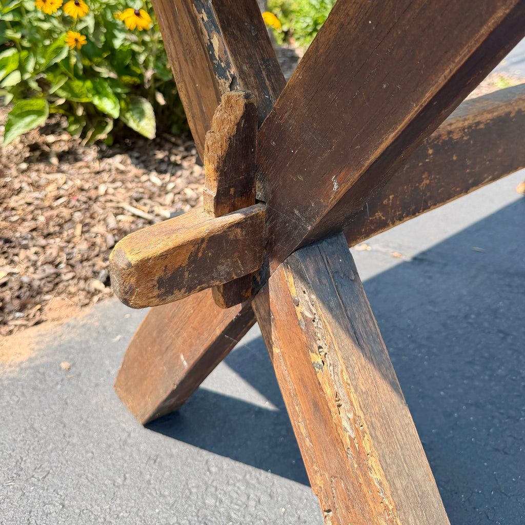 19th C Pine Sawbuck Table