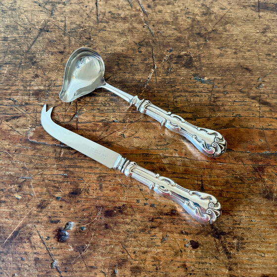 Sterling Sauce Ladle and Cheese Knife