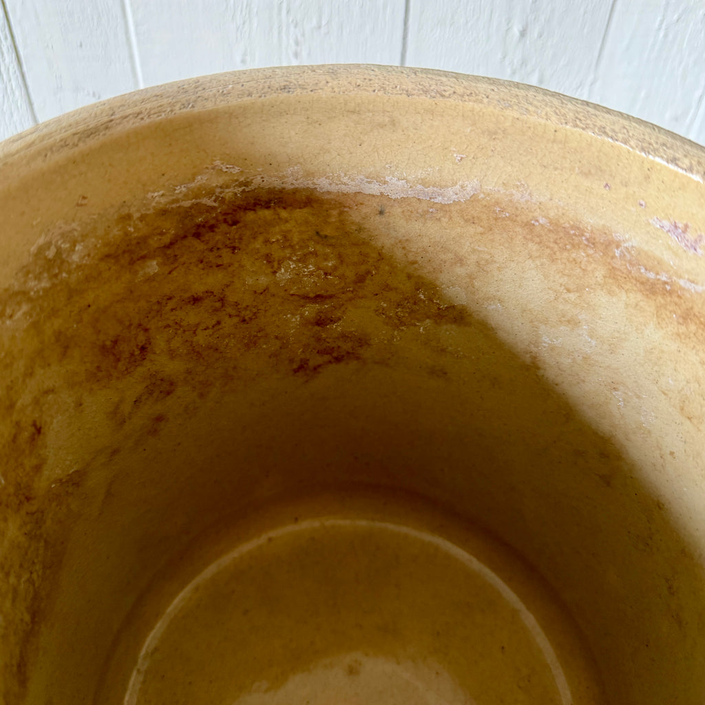 Blue Sponge Yellowware Crock