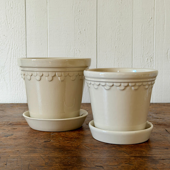 Danish Sand Stone Glazed Copenhagen Pots & Saucers