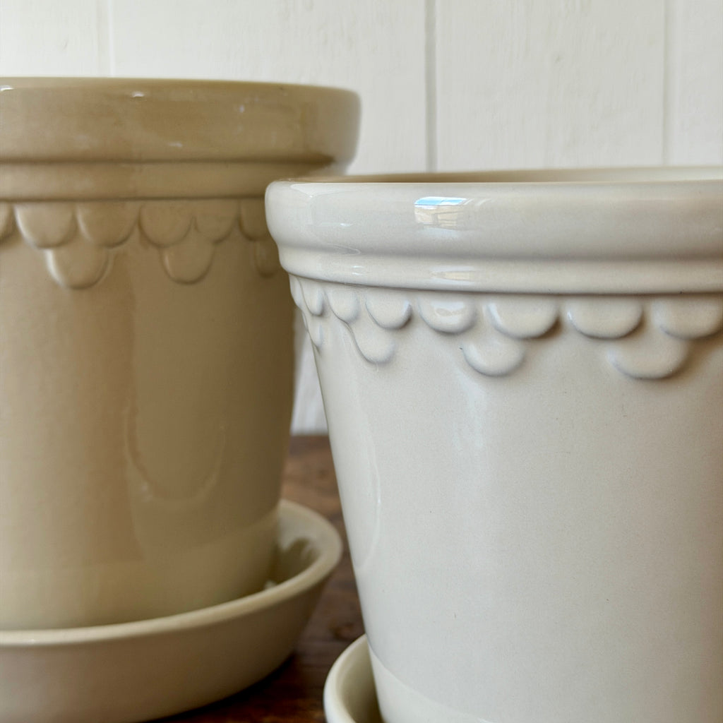 Danish Sand Stone Glazed Copenhagen Pots & Saucers