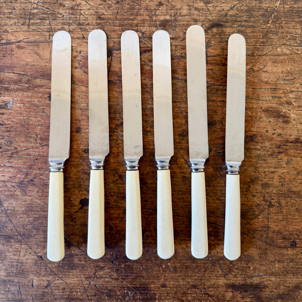 Vintage English Ivory Resin Handled Knives