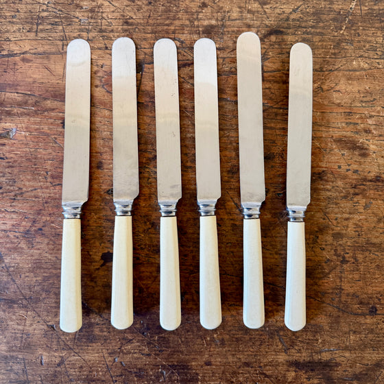 Vintage English Ivory Resin Handled Knives