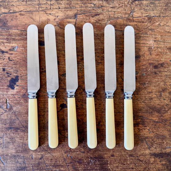 Vintage English Ivory Resin Handled Knives