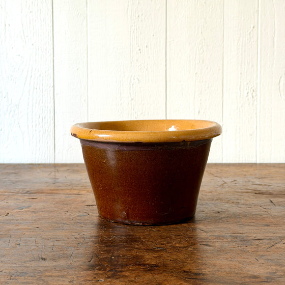 Redware Basin with Brown and Ochre Glaze