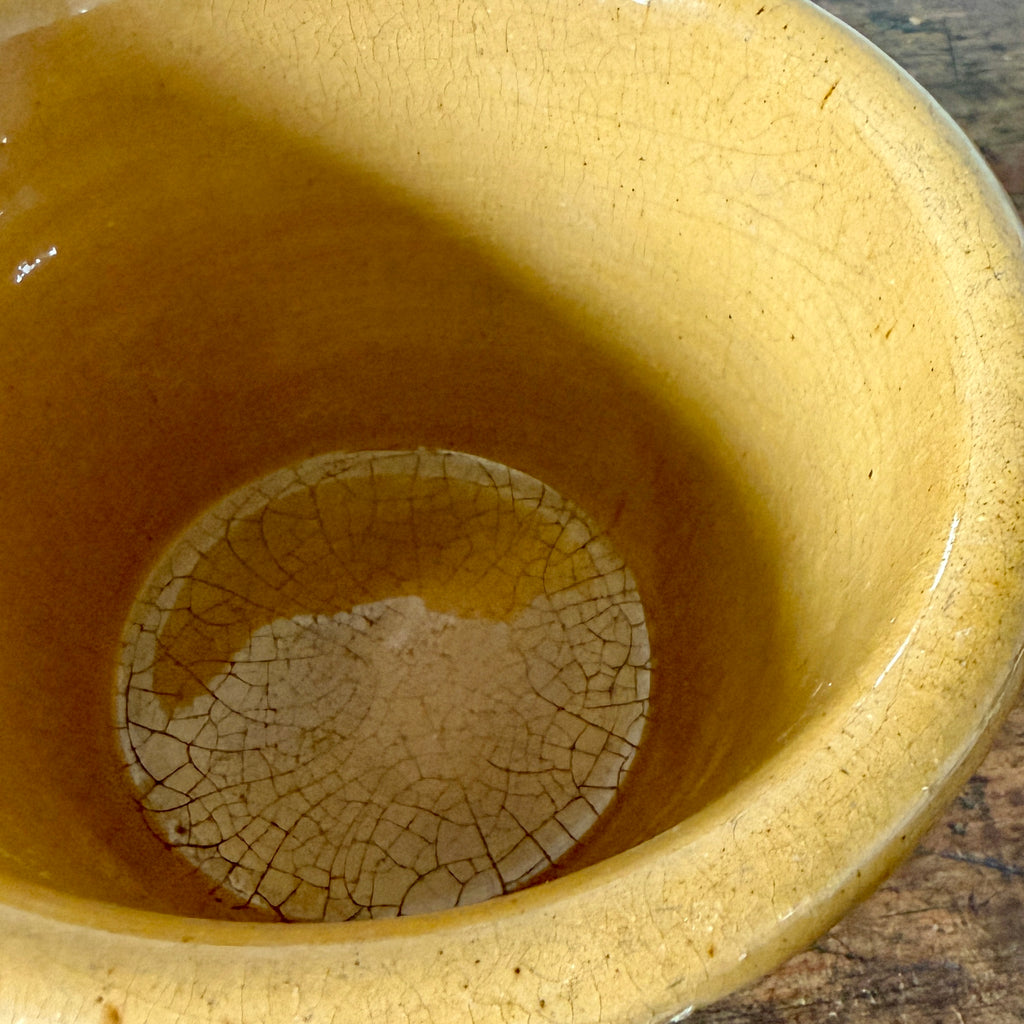 Redware Basin with Brown and Ochre Glaze