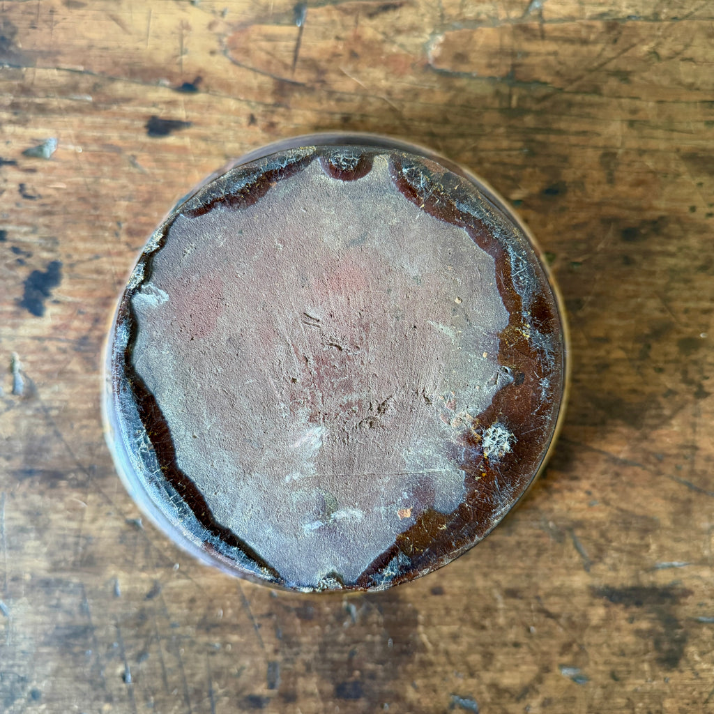 Redware Basin with Brown and Ochre Glaze