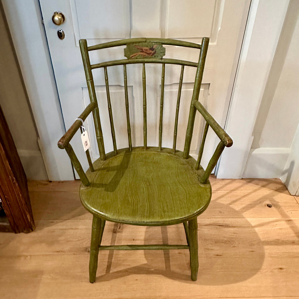 Antique Olive Green Arm Chair