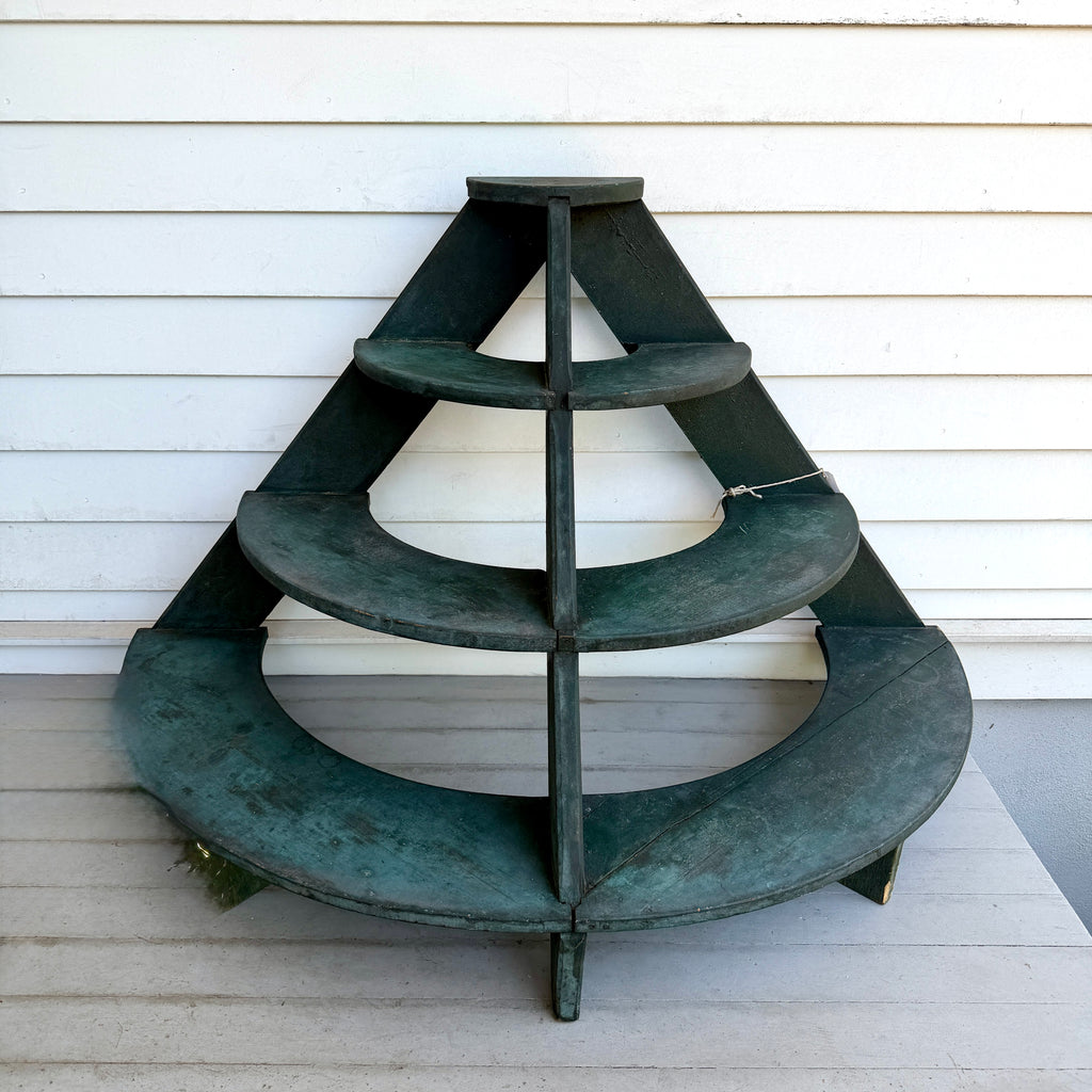 Dark Green Wooden Plant Stand