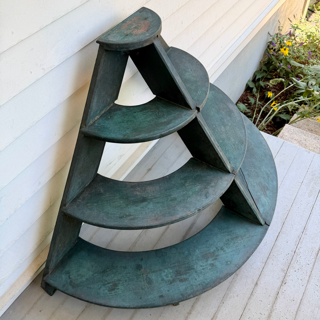 Dark Green Wooden Plant Stand