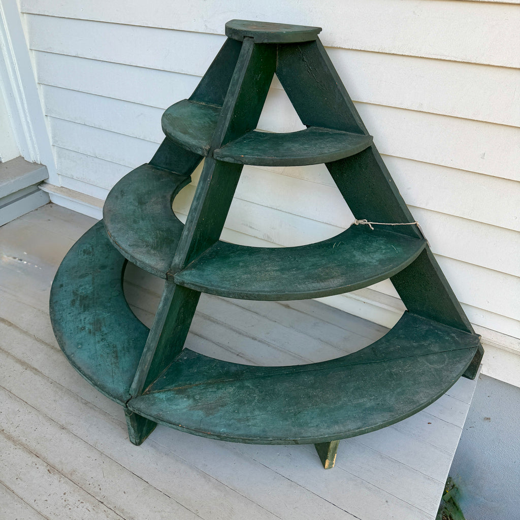 Dark Green Wooden Plant Stand