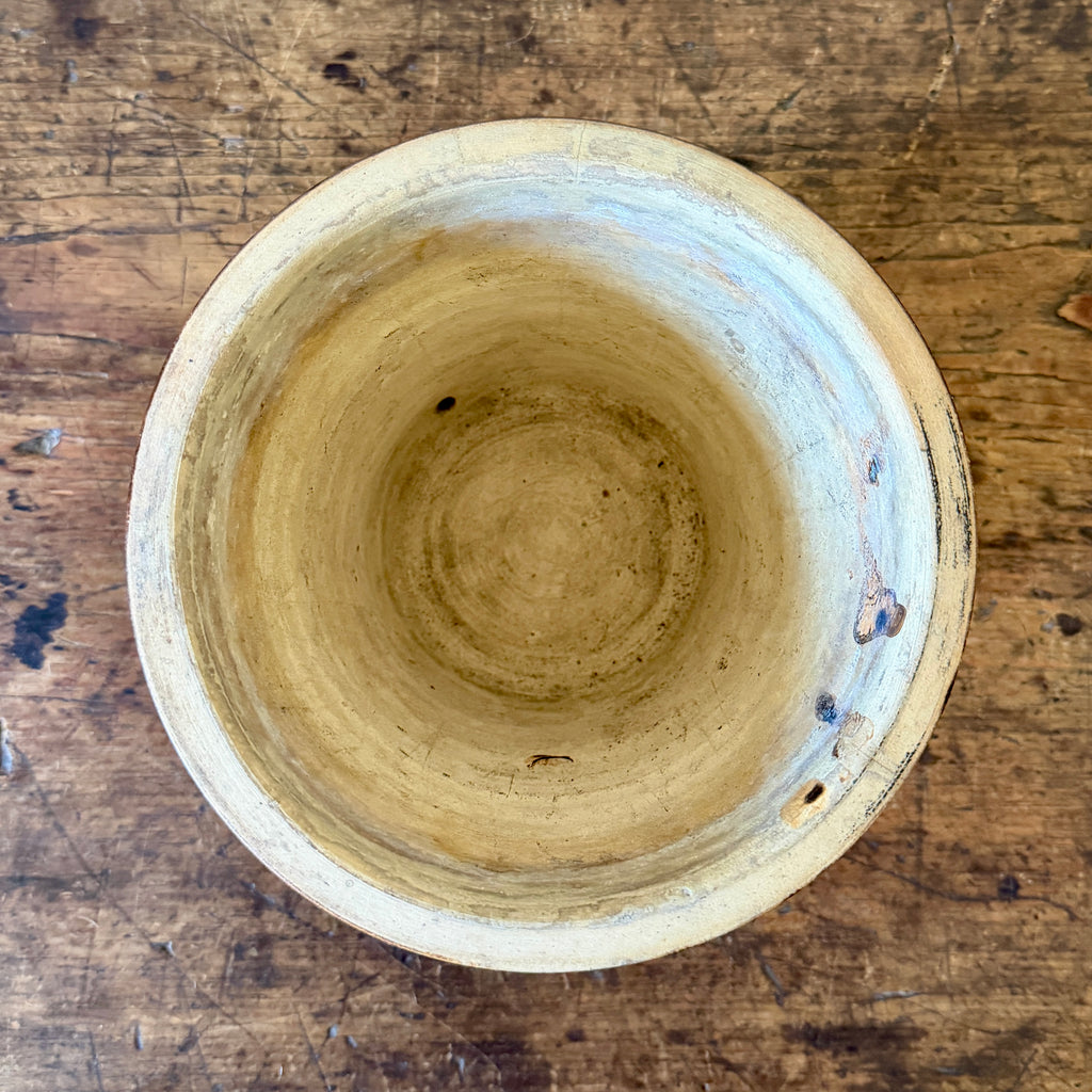 Antique Stoneware Planter with Saucer