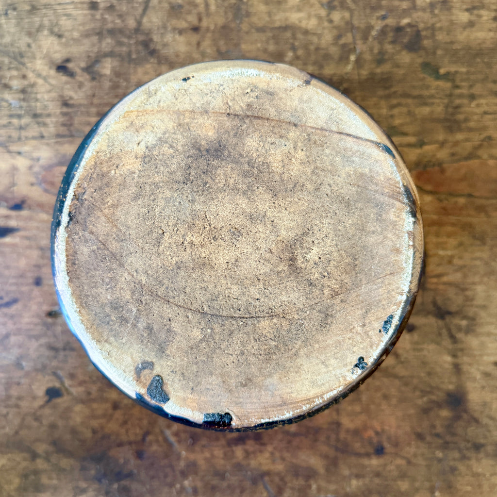 Antique Stoneware Planter with Saucer