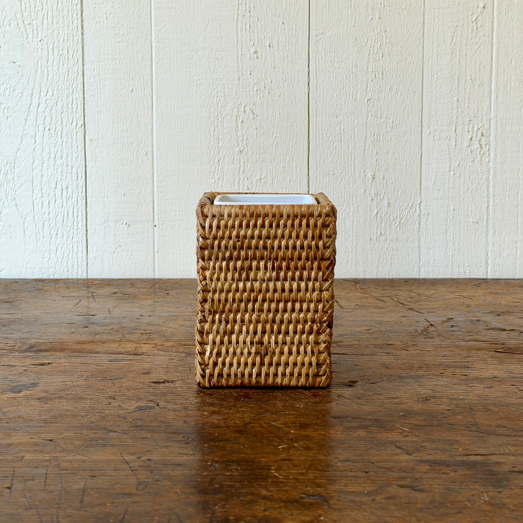 Rattan Square Tumbler with Insert