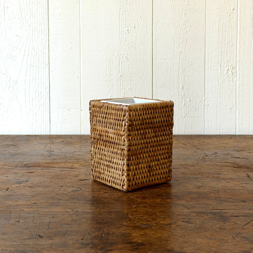 Rattan Square Tumbler with Insert