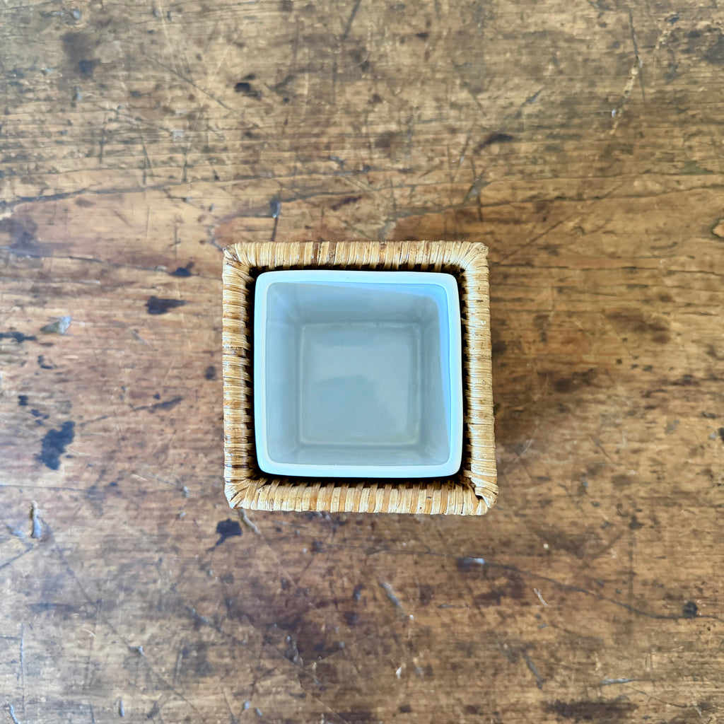 Rattan Square Tumbler with Insert