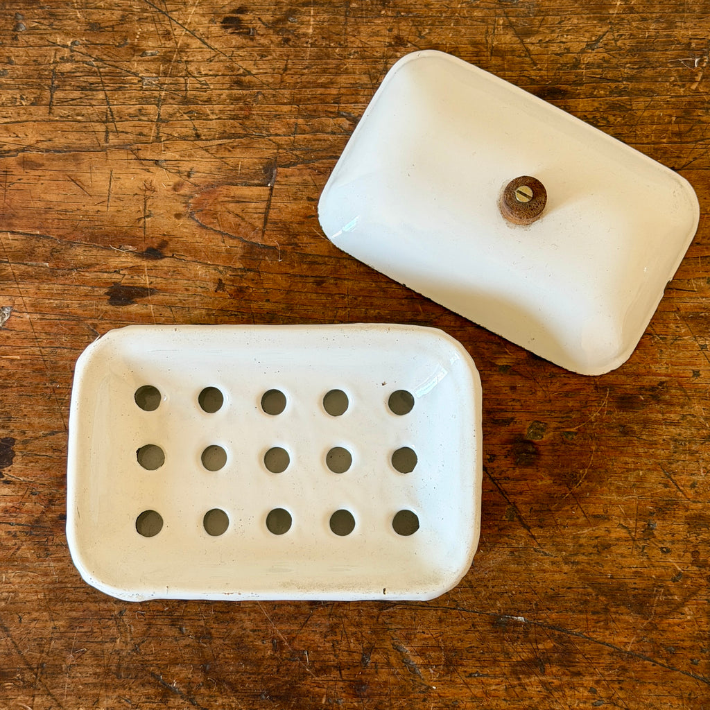 Three Piece Enamel Soap Dish
