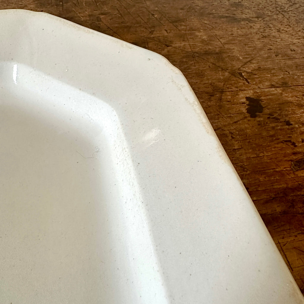 Large Antique Ironstone Platter with Cut Corners - 20.5"
