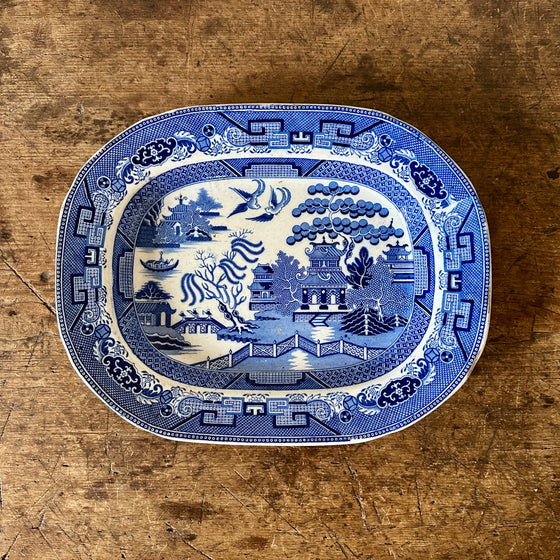 Antique Blue Willow Platter - 15.5"