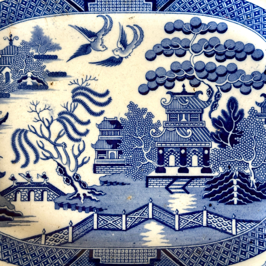 Antique Blue Willow Platter - 15.5"