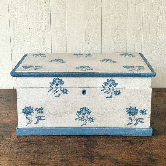 Hand-Painted French Floral Document Box
