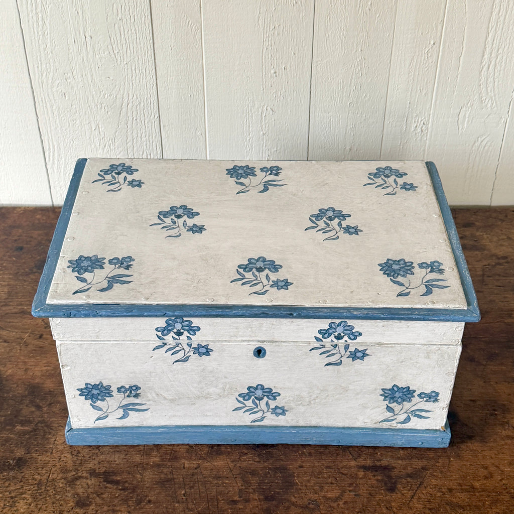 Hand-Painted French Floral Document Box