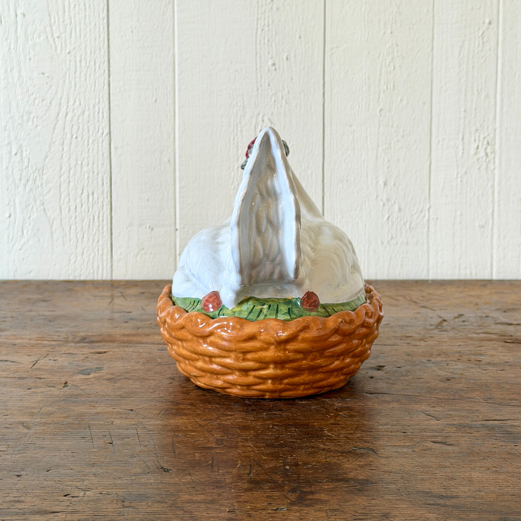 Staffordshire White Hen on Nest