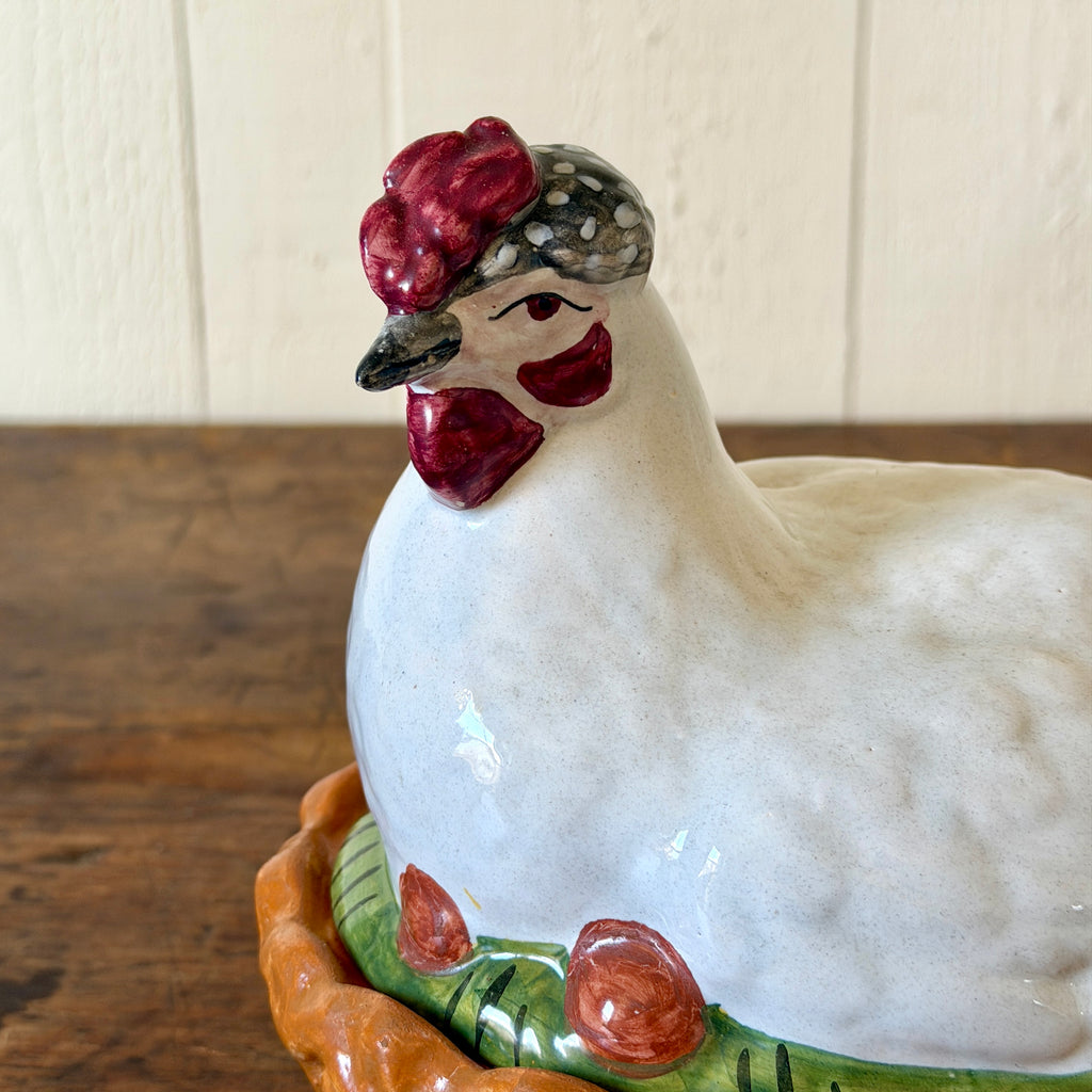 Staffordshire White Hen on Nest