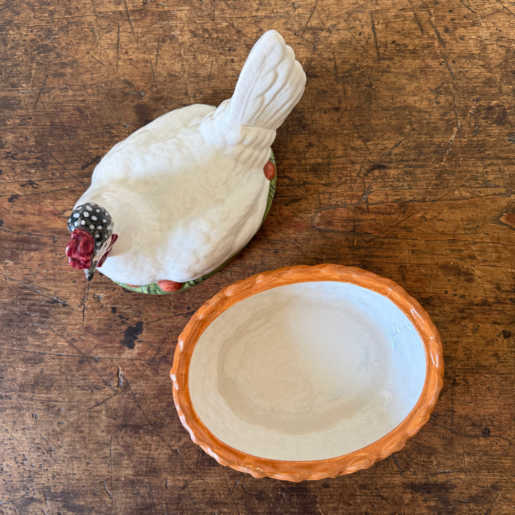 Staffordshire White Hen on Nest