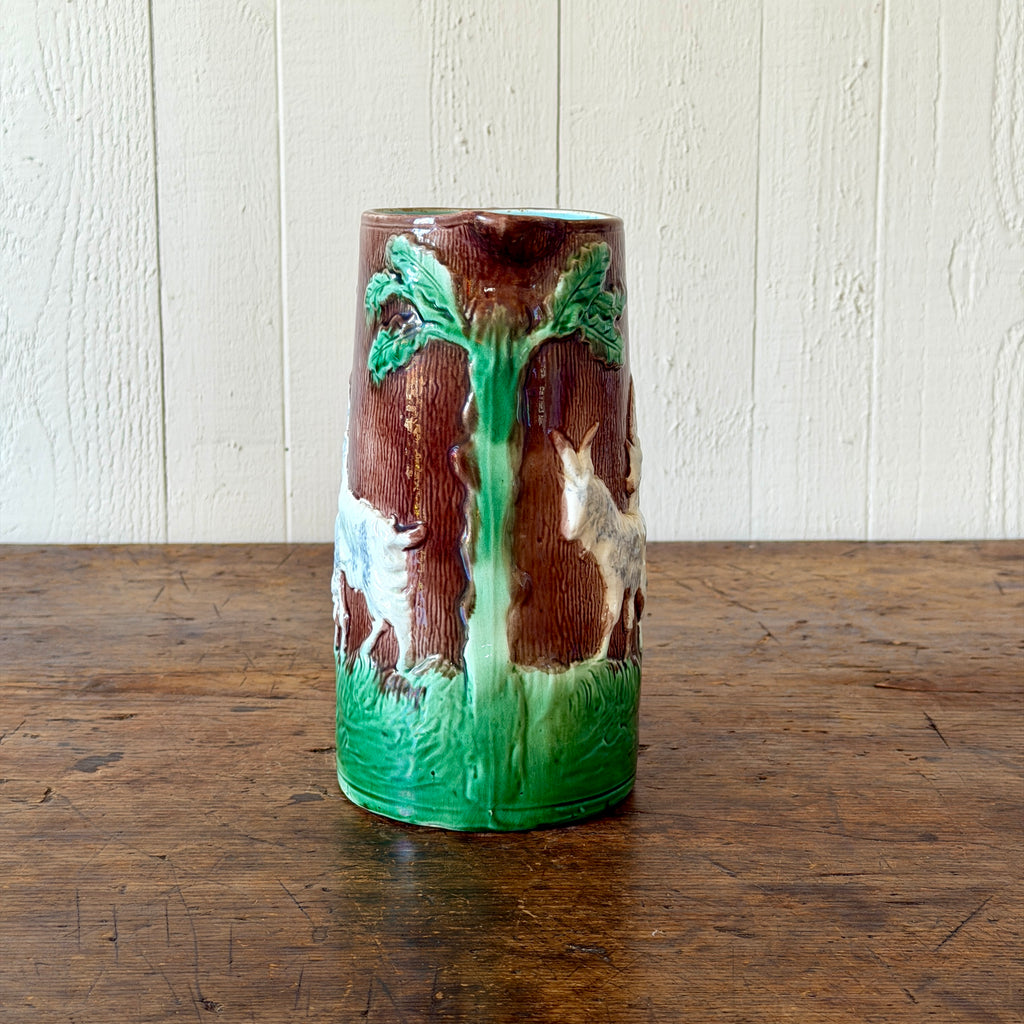 19th Century Majolica Goat Pitcher