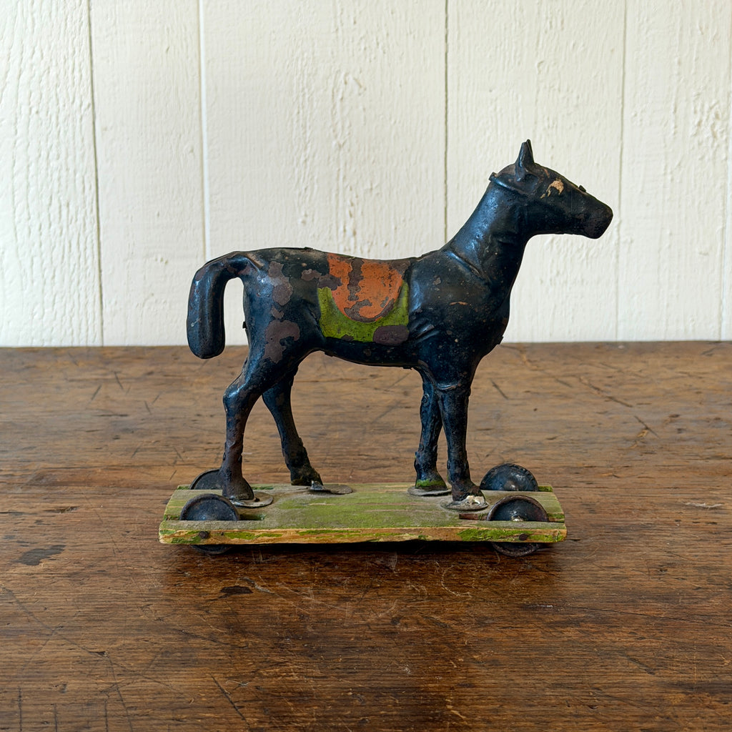 Early Tin Horse Pull Toy