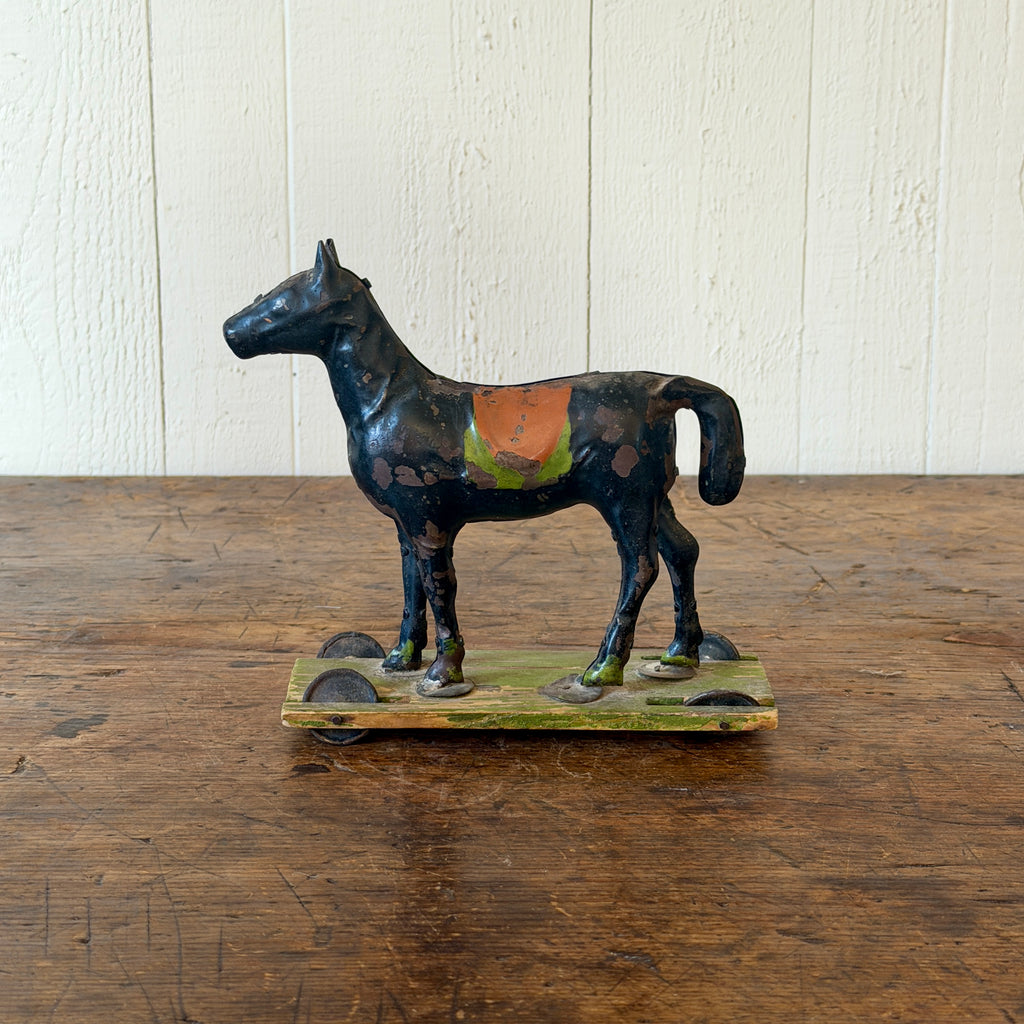 Early Tin Horse Pull Toy