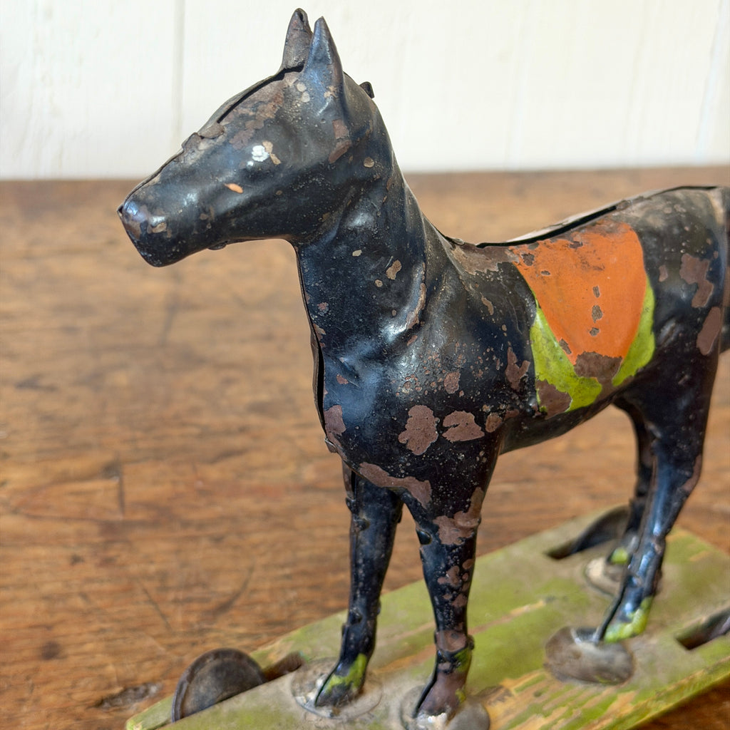 Early Tin Horse Pull Toy